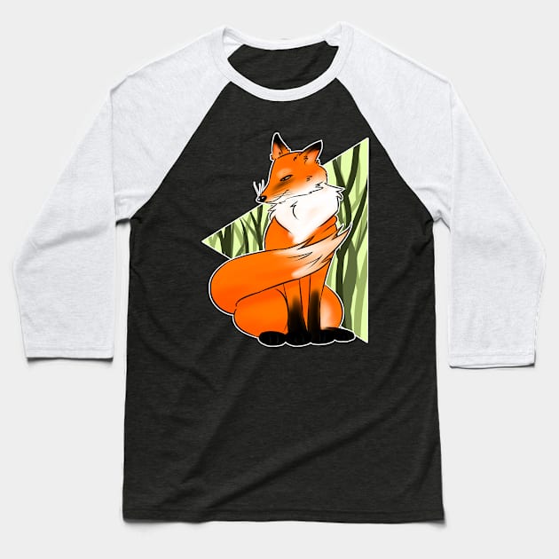 Wise Fox in the forest Baseball T-Shirt by Goldarcanine
